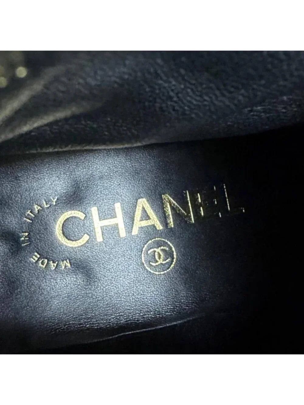 Chanel CC Logo Lace Up Leather Engineer Boots Black 36 with Faux Pearl